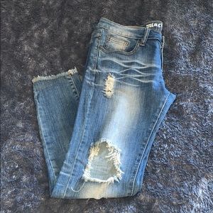 distressed skinny jeans